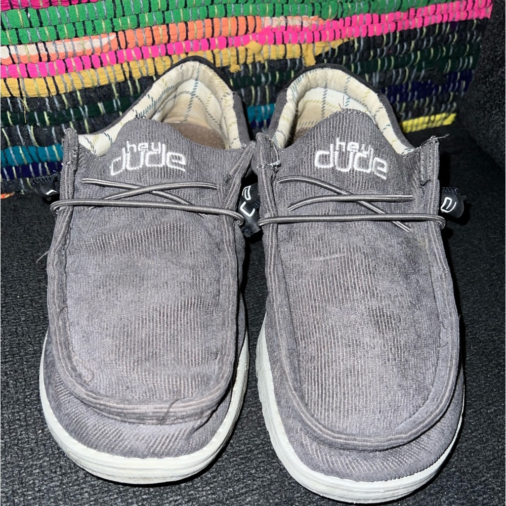 Hey Dude Wally corduroy dark gray Men’s Shoe Size 10